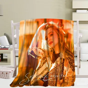 

Custom Sabrina Carpenter Travel Blanket Home TV Casual Relax for Family Soft Fluffy Warm Blanket