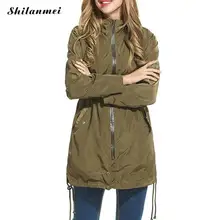 

Women Long Sleeve Hiking Jacket 2018 Winter Waterproof Windproof Length Camping Hiking Coat Drawstring Zipper Coat With Pocket