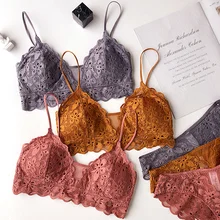 Кружевное сексуальное женское нижнее белье с цветочной вышивкой,, бюстгальтер на косточках с мягкими чашечками и нижнее белье, женские трусики с пуш-ап эффектом