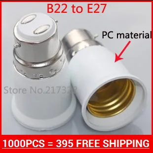 Горячая Распродажа b22 на E27 адаптер держателя лампы, светильник держатель адаптер переменного тока, адаптер держателя лампы b22 превращает E27 1000 шт