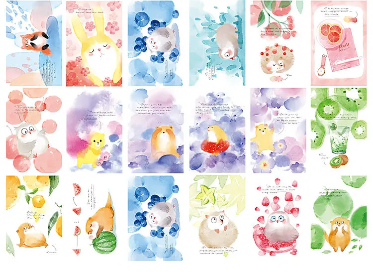 30 Pcs/Set Glass Forest Cute Animals Postcard/Greeting Card/Message Card/Christmas And New Year Gift