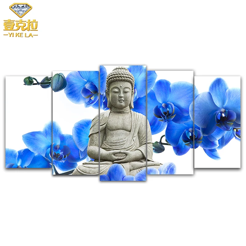 YIKELA 5d diy Diamond embroidery Orchid&ampBuddha 5pcs Multi-picture Combination diamond painting Cross Stitch Rhinestone mosaic B3 | Дом и