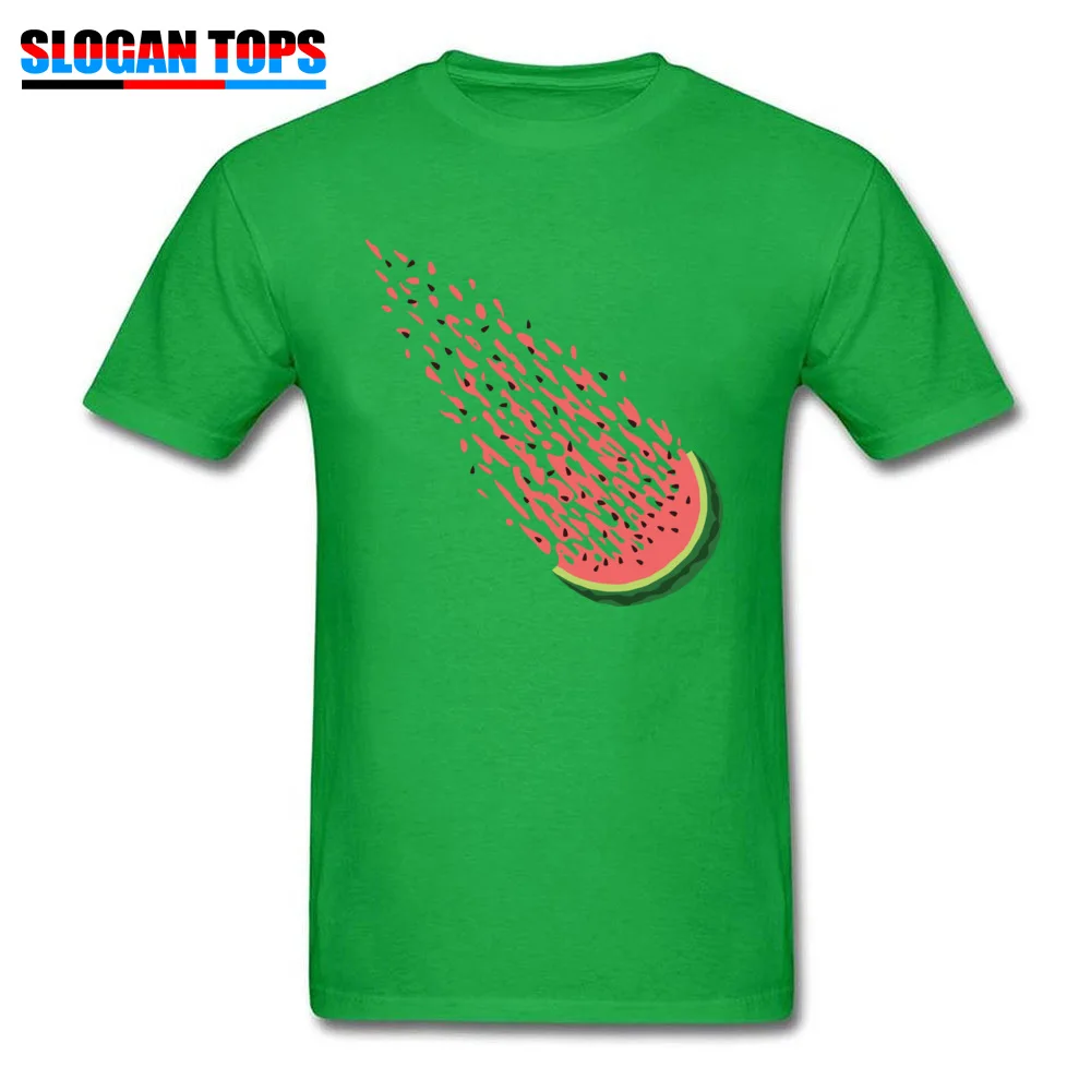 WATERMETEORITE Summer Fall 100% Cotton Crew Neck T Shirt Short Sleeve Simple Style T-Shirt Dominant Design Tshirts WATERMETEORITE green