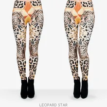 Мех животных Леггинсы для женщин 3D Leopard звезда печатных для девочек время приключений фитнес