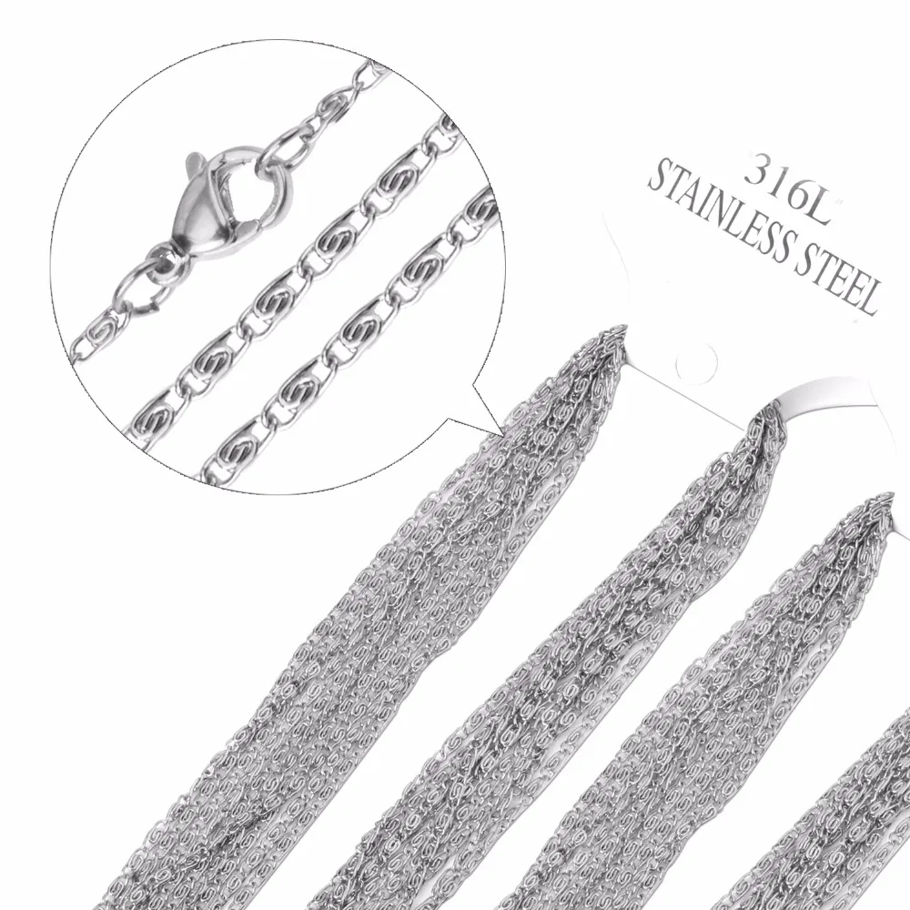 Люксу сталь 10 шт./лот цена 45-60 см длина 2 мм ширина золото/серебро Нержавеющая сталь цепи полированная Византийская цепь ожерелья