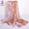 Pink Orange Silk Scarf 2016 New Design Long Female Scarves Printed 170*105cm Spring Autumn Fashion Accessories Women Silk Scarf 2