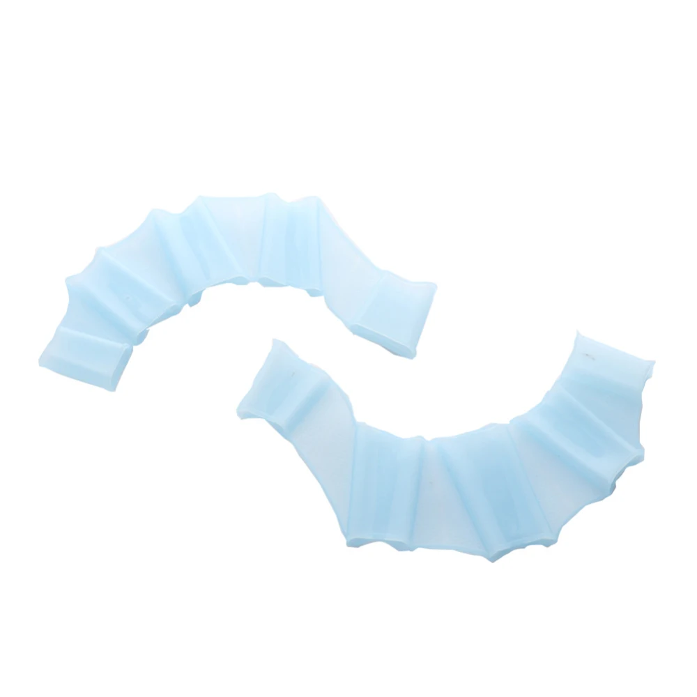 1 пара имитация лягушки силиконовые плавники для плавания ручной веб-ласты тренировочные перчатки для дайвинга переплетенные перчатки плавательный инструмент - Цвет: Blue