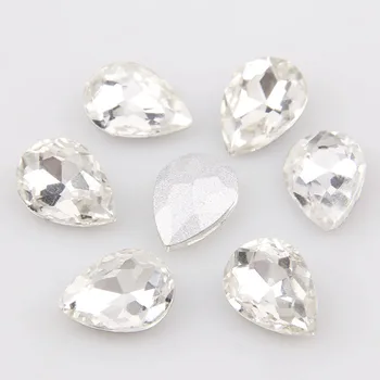 

Waterdrop/Teardrop Pointed back Crystal Clear Fancy Stone Glass Rhinestone Stones For DIY Wedding Dress Jewelry Making
