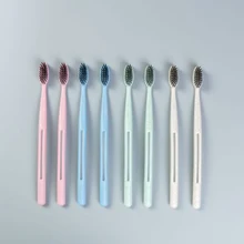 1 шт. креативная многофункциональная взрослая зубная щетка из пшеничного волокна для взрослых, гигиена полости рта, портативные принадлежности для путешествий, Мягкая зубная щетка