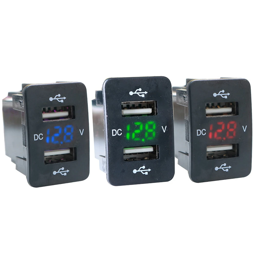 

5V 4.2A Dual USB Car Charger Fast Charging 12-24V 2 USB Port Auto Adapter LED Voltmeter Socket For Honda