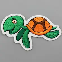10 штук вышивка личности заплатка для одежды джинсы морские черепахи Пришивные патчи 8,3x5,3 см Индивидуальные нашивки