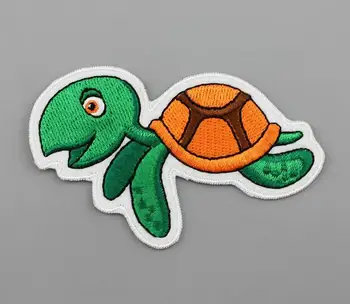 

Wholesale 10 pieces Embroidery Personality Patches for Clothes Jeans Sea turtle Patches Sew On 8.3x5.3cm Custom Patches
