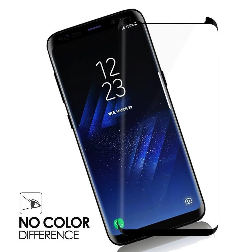 JGKK Case Fit 3D Curved Glass For Samsung Galaxy S8 S9 Plus Tempered Glass Case Friendly Screen Protector For S8 plus S9 Shield