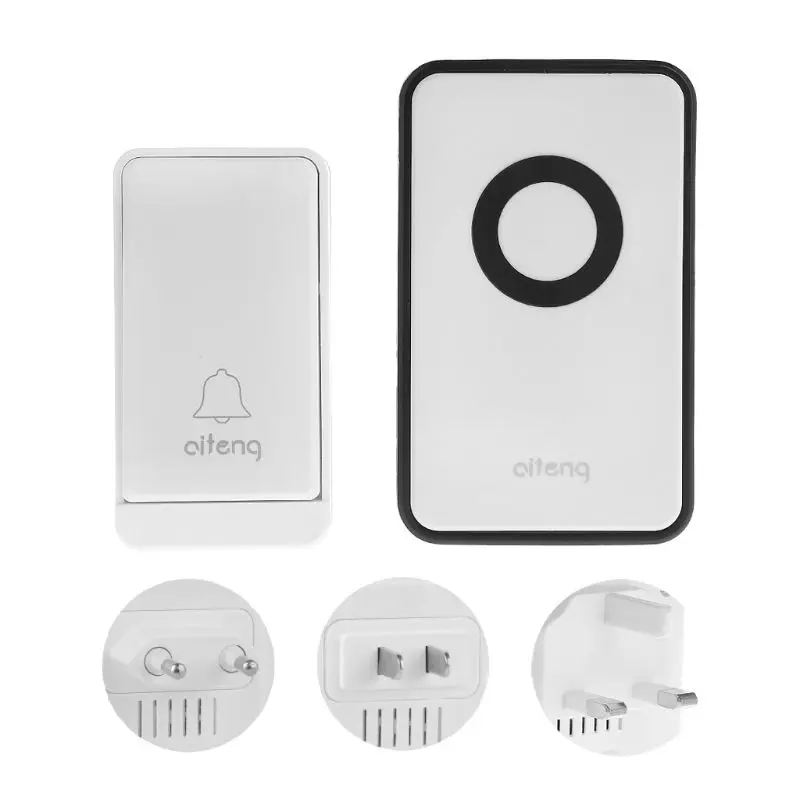 

Wireless Doorbell Waterproof Door Bell Button Transmitter Receiver Battery-free Home System Office Hotel