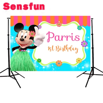 

Summer Swimming Minnie Mouse Theme Photo Backdrops First Birthday Backdrop Newborn Photography Backdrops for Photo Studio