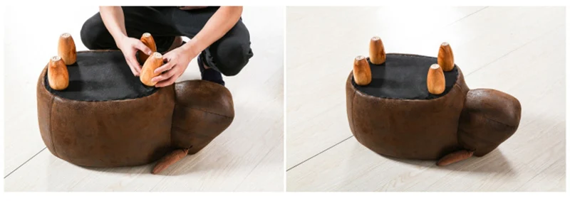 Мода животных деревянный стул мягкая подножка дома мебель для гостиной изменить обувь скамейке стул переносной мягкий стульчик ног