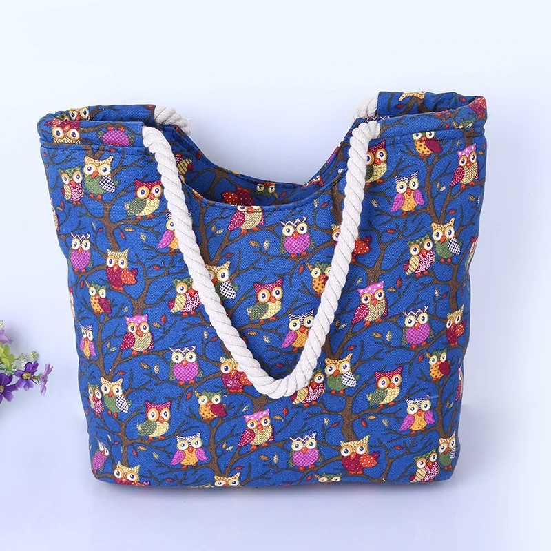 Cute Owl Large Canvas Shopping Tote Bag Big Shoulder Bags for Woman Bag