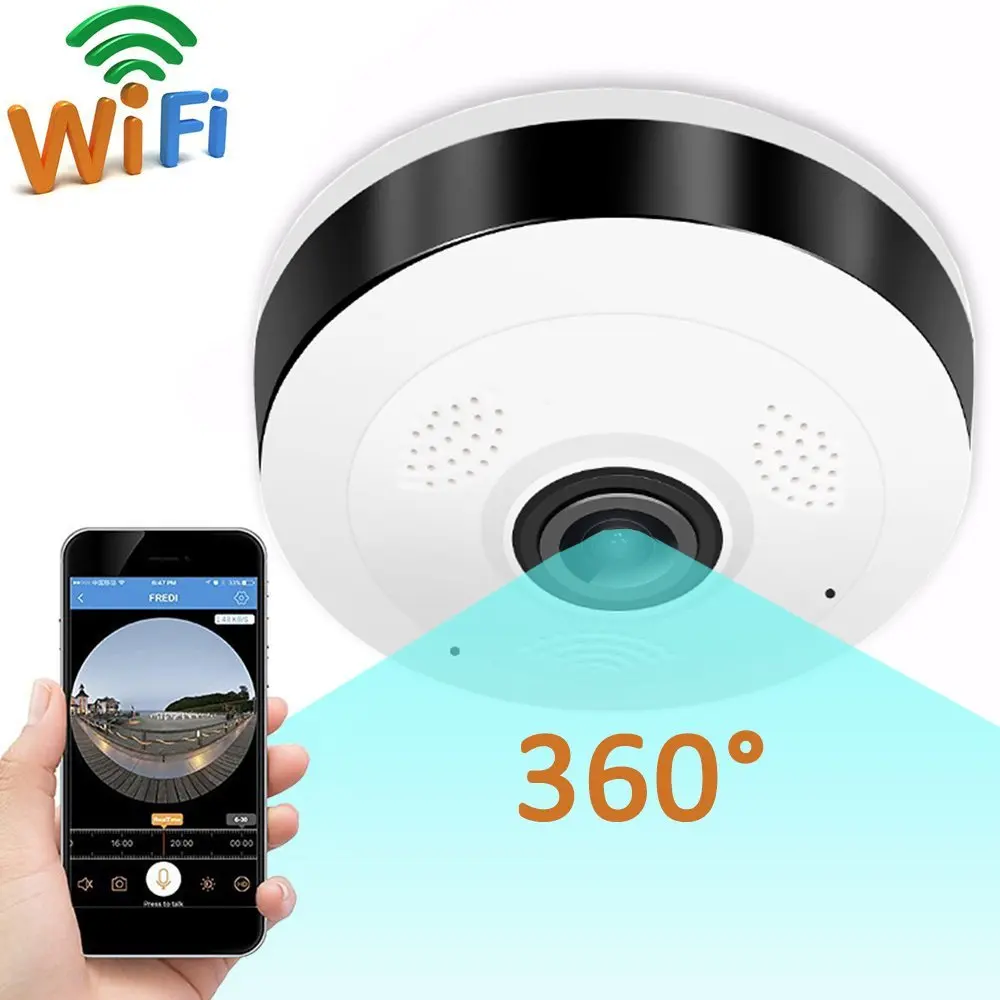 Круики 1080P 3D VR CCTV Wi Fi IP камера 360 градусов рыбий глаз ночное видение панорама