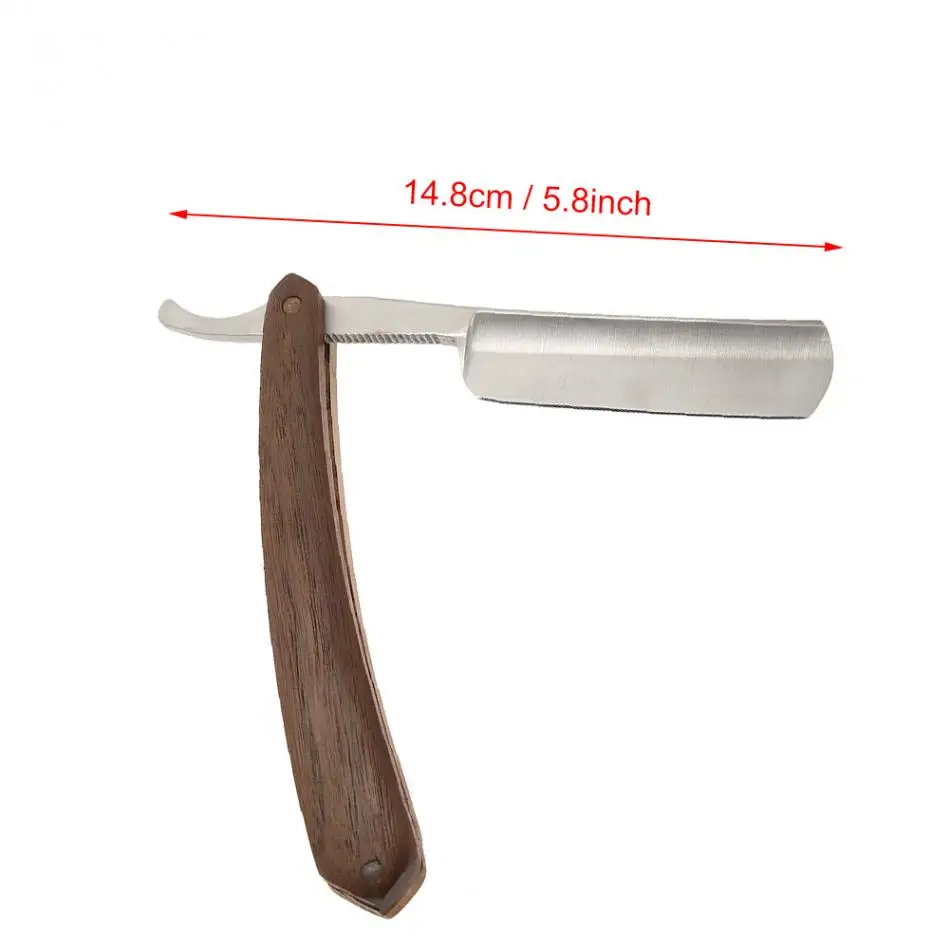Складной бритвенный нож с прямым краем, парикмахерский палисандр, Классическая деревянная ручка, для волос на лице, бровей, бороды, инструмент для бритья