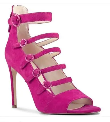 

Newest Design 2017 Summer Peep Toe Ankle Hand Made Hollow out sandals High Heels Fashion Shoes