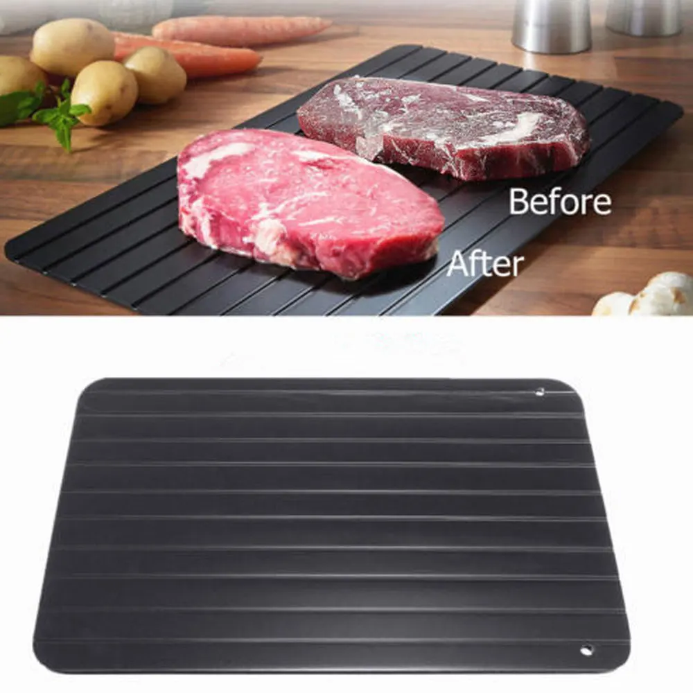 Pawaca Fast Magic Defrost Tray Thaw Frozen Plate Silicon - containing Corner Rapid Defrosting Aluminum Sheet Kitchen Gadget Tool Pawaca Fast Magic Defrost Tray Thaw Frozen Plate Silicon - containing Corner Rapid Defrosting Aluminum Sheet Kitchen Gadget Tool