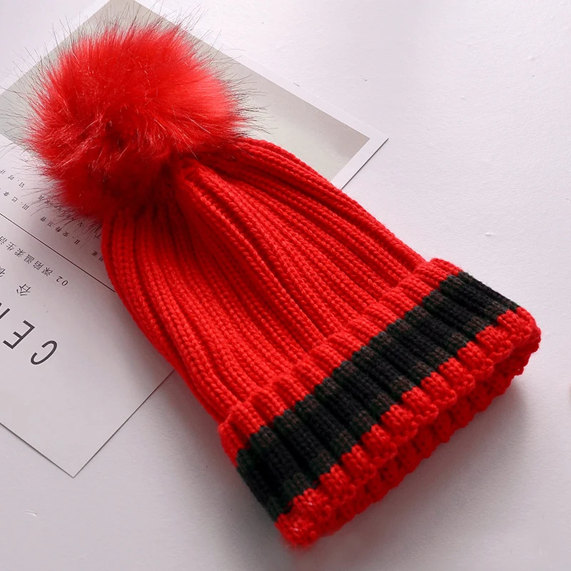 

6 Colors Winter New Design Imitation Bubble Women Cotton Striped Hat