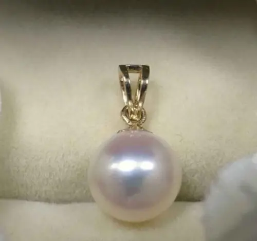 

Free Shipping >>>>>AAA 10-11MM NATURAL SOUTH SEA GENUINE WHITE PEARL PENDANT 14K