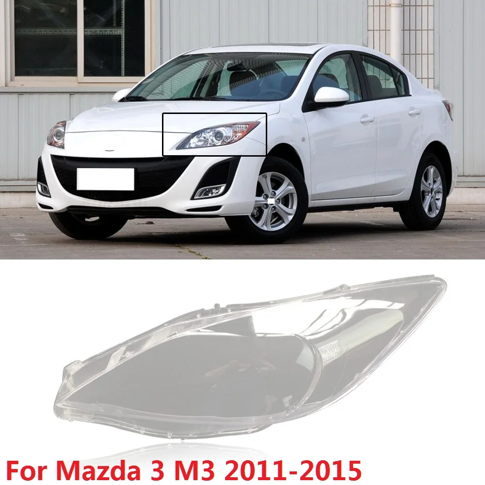 

CAPQX 1PC For Mazda 3 Mazda3 M3 2011-2015 Front Headlamp Lamp cover Lampshade Headlight Waterproof Bright head light Shade Shell