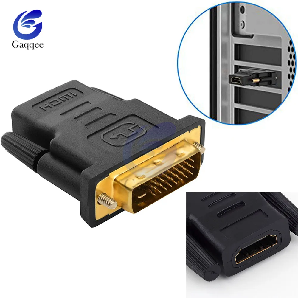 

DVI 24+1 To HDMI Adapter Cables 24k Gold Plated Plug Male To Female HDMI To DVI Cable Converter 1080P For HDTV Projector Monitor