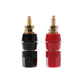 

2pcs/set 4mm Banana Plug Red Black Connector Amplifier Terminal Binding Post Speaker Jack Drop Shipping