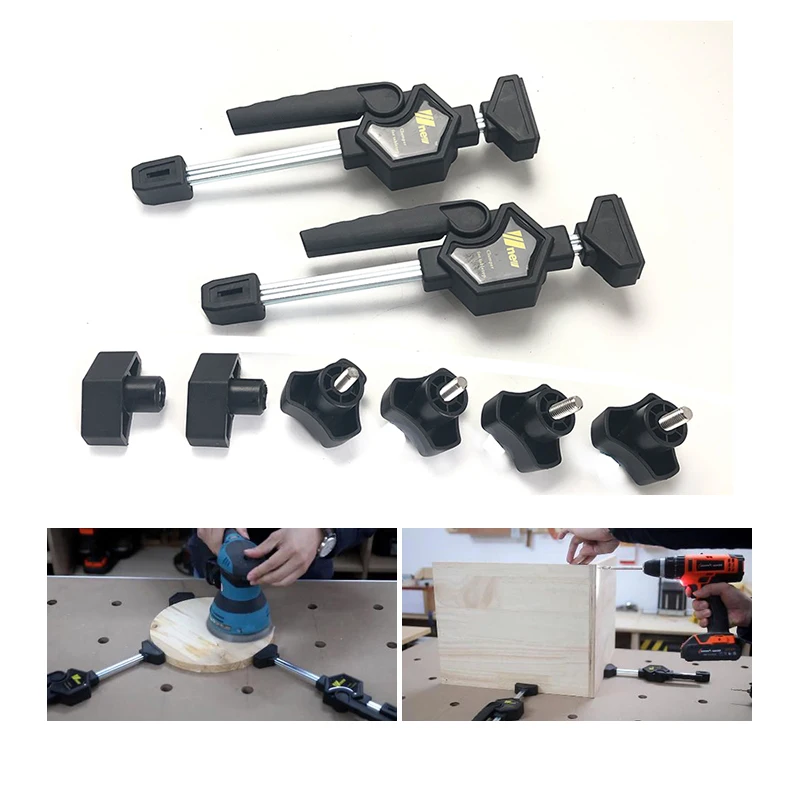 

Set of 2 Woodworking Clamp Clip Kit Fastening Clamp DIY Hand Tool for Woodworking Bench