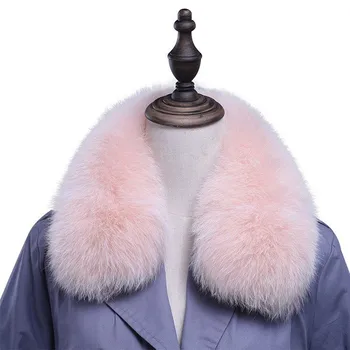 

Winter Real Fox Fur Collar Women Natural Fox Fur Scarf Fashion Coat Sweater Scarves Collar Neck Cap With Button Hole L50