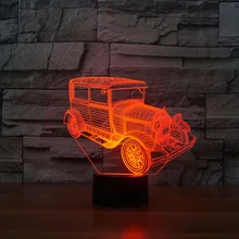 Горячая 3D специальный автомобиль в стиле ретро светодиодный настольная лампа похожая на настоящую акриловые автомобилей спортивные шорты для отдыха на природе, спортивные шорты, лампа Атмосфера лампы Новинка освещение лучший подарок