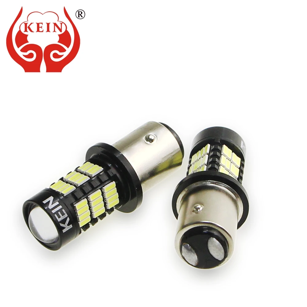 

KEIN 2PCS 54smd bay15d 1157 4014 led P21/5W car Brake Parking white 12v car styling Vehicle automotivo Lamp Bulb Lights
