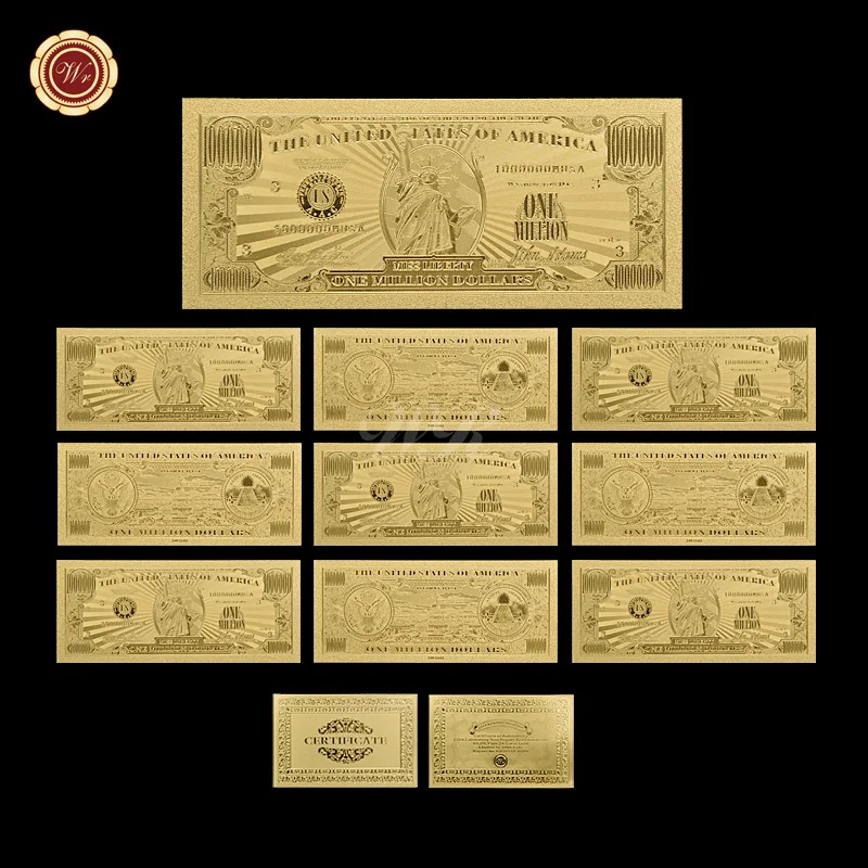 5pcs 1928 Year 100 Dollar Colorful Gold Banknoe Wholesale World Money Gifts