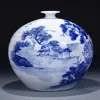 Master Piece Jingdezhen White And Blue Ceramic Handpainted Vase With Landscape Pattern Table Vase Porcelain Decorative Vase 3