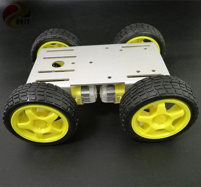 DOIT C101 4wd Smart Robot Car Kit with 4pcs TT motor, 65mm Rubber Wheel, 2mm Aluminum Chassis for DIY Robot Graduation Project