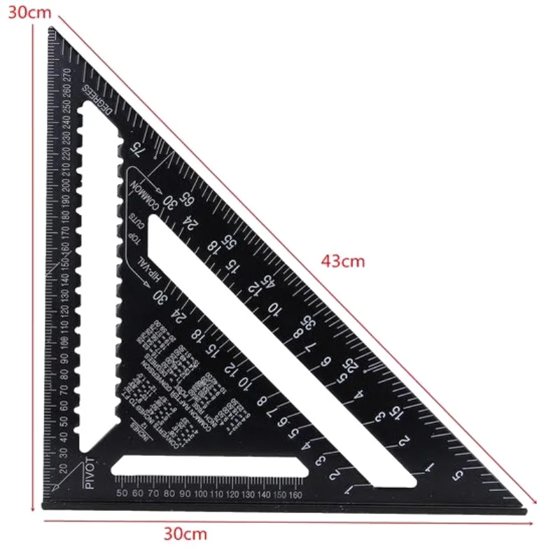 Точный алюминиевый сплав метрический треугольник квадратная линейка измерительные инструменты для деревообработки скорость квадратный угловой конвейер 7 12 дюймов