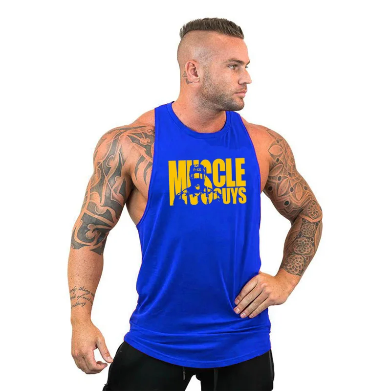 Летняя майка для бодибилдинга для мужчин muscleguys бренд одежда для тренажерного зала фитнеса Мужская рубашка без рукавов тренировочный жилет