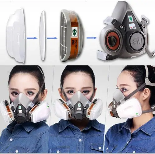 27 в 1, 3 м, 6200, полумаска для распыления лица, противогаз, промышленная безопасность, респиратор, Пыленепроницаемая маска, 3 м, защита от шума, затычка для ушей