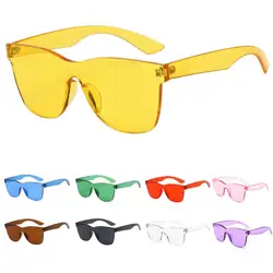 Летние солнцезащитные очки для женщин модные четырехгранные оттенки солнцезащитные очки интегрированные УФ женские яркие цветные очки