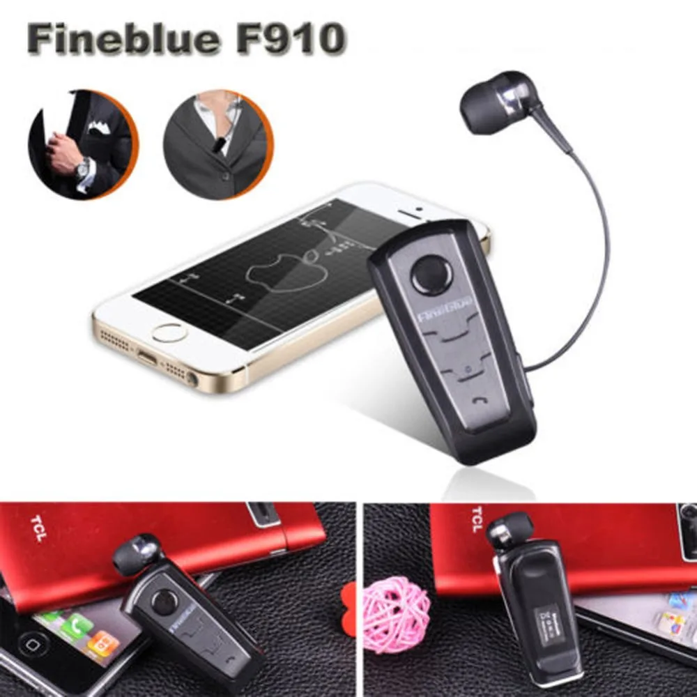 Fineblue F910 мини беспроводной Bluetooth 4,0 зажим для шеи Телескопический Тип гарнитура в деловом стиле Вибрация износа клип спортивные стереонаушники