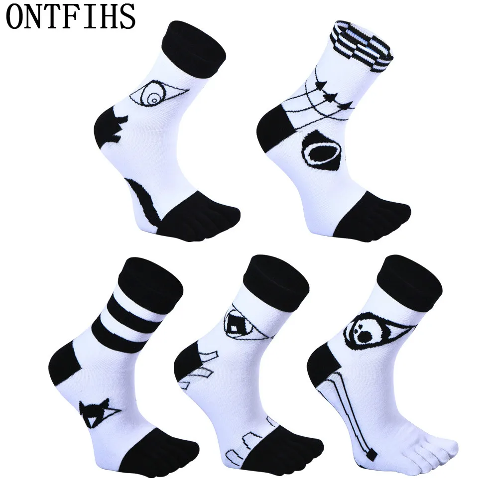 ONTFIHS Five Finger Toe Socks Novelty Men Funny Socks Male Fashion