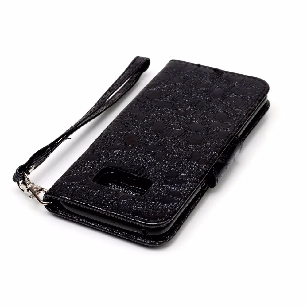 Laser butterfly leather sheath Covered edge drop for Samsung S5 S6 S7 S8 J3 J5 J7 A3 A5 luxury Leather Flip Phone Cases |