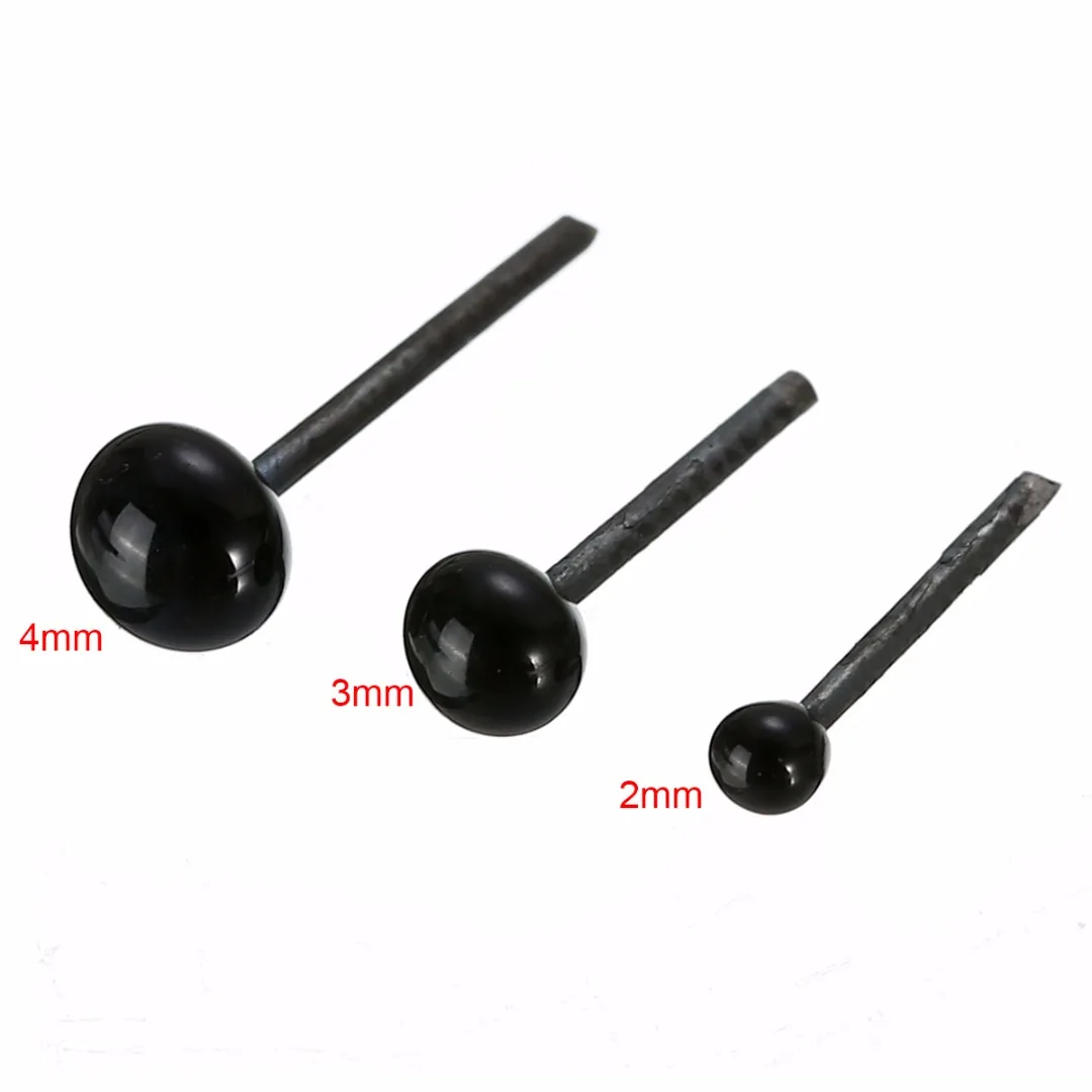 150 Pair Black Glass Safety Eyes DIY Accessories Durable Toys Part for Teddy Bear Dolls Animal 2/3/4mm