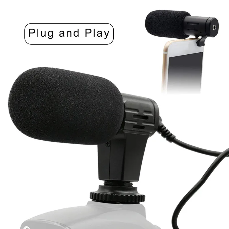 3.5MM Portable Condenser Microphone Multifunctional Mount Camera Microphones For Canon Nikon D