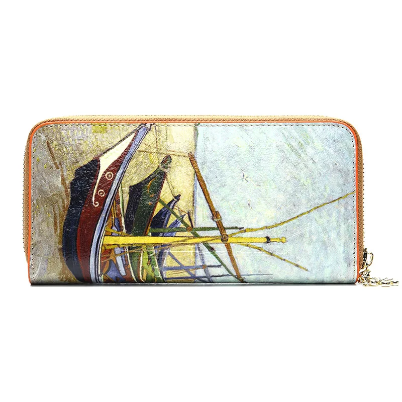 

Women Artificial Leather Zip Around Wallet Van Gogh 3D Oil Painting Purse Cellphone Clutch Bag Lady Female Credit Card Holder