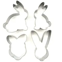 Kuki-fun 4 шт. мультяшный Кролик резак для печенья Набор для торта из нержавеющей стали формы выпечки инструменты для приготовления печенья