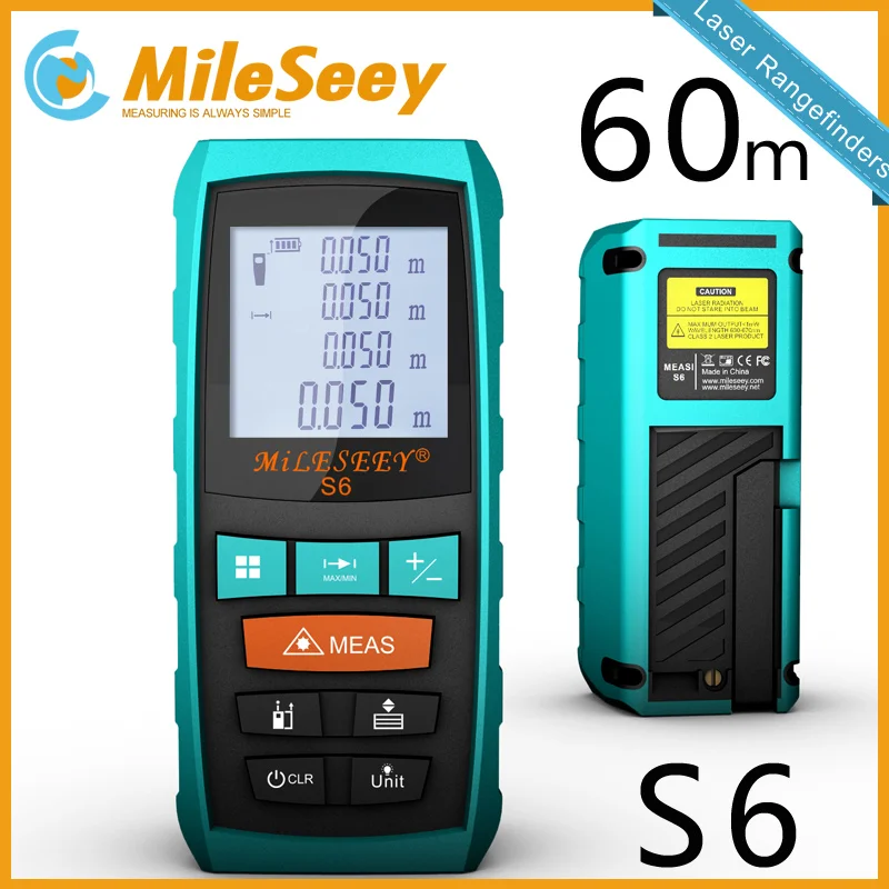 

S6 Laser Measure 60M Measuring Tool Laser Langefinder Distance Meter Diastimeter Medidor Blue Optical Instruments