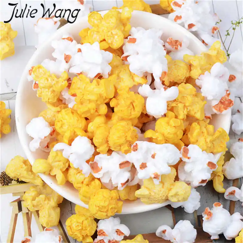 Julie Wang 10 шт. подвески-попкорн из смолы, аксессуары для изготовления ювелирных изделий из искусственных пищевых продуктов, украшения стола, реквизит